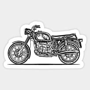 R75 Classic Bike Sketch Art Sticker